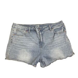 Terra & Sky Light Wash Denim Jean Shorts Plus Size 24 Casual Summer Cotton Blend